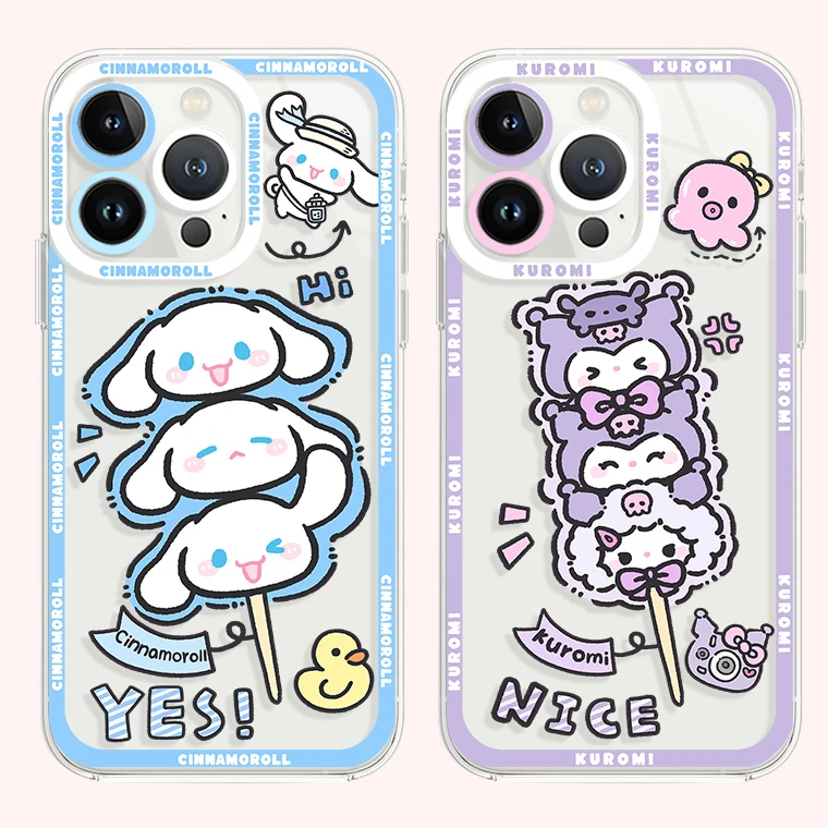 Sanrio MelodyCinnamoroll Phone Case For iPhone 15 14 Pro Max 13 12 Mini 11 Pro XR XS X 8 7 6 6S Plus SE 2020 TPU Silicone Cover