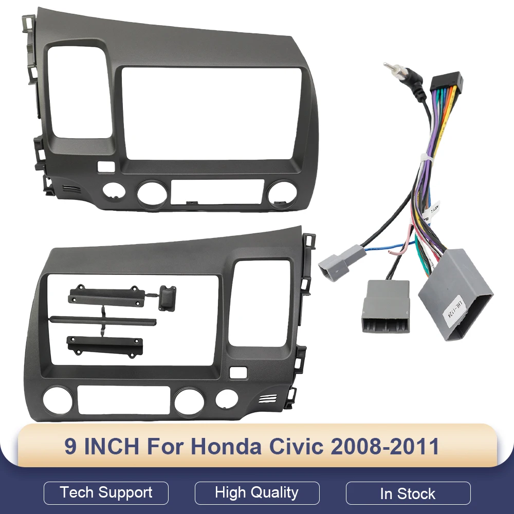 

9-дюймовый автомобильный радиоприемник для Honda Civic 2008-2011, Android, GPS, стерео рамка, панель, плеер, 2DIN, установка головное устройство, отделка