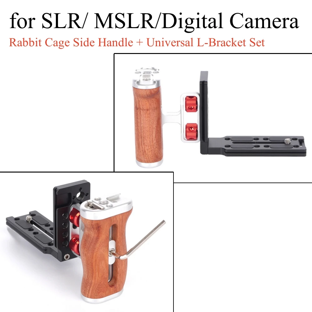 

For SLR/MSLR/Digital Camera Upgraded Rabbit Cage Side Handle + Universal L-Bracket Set Accessories