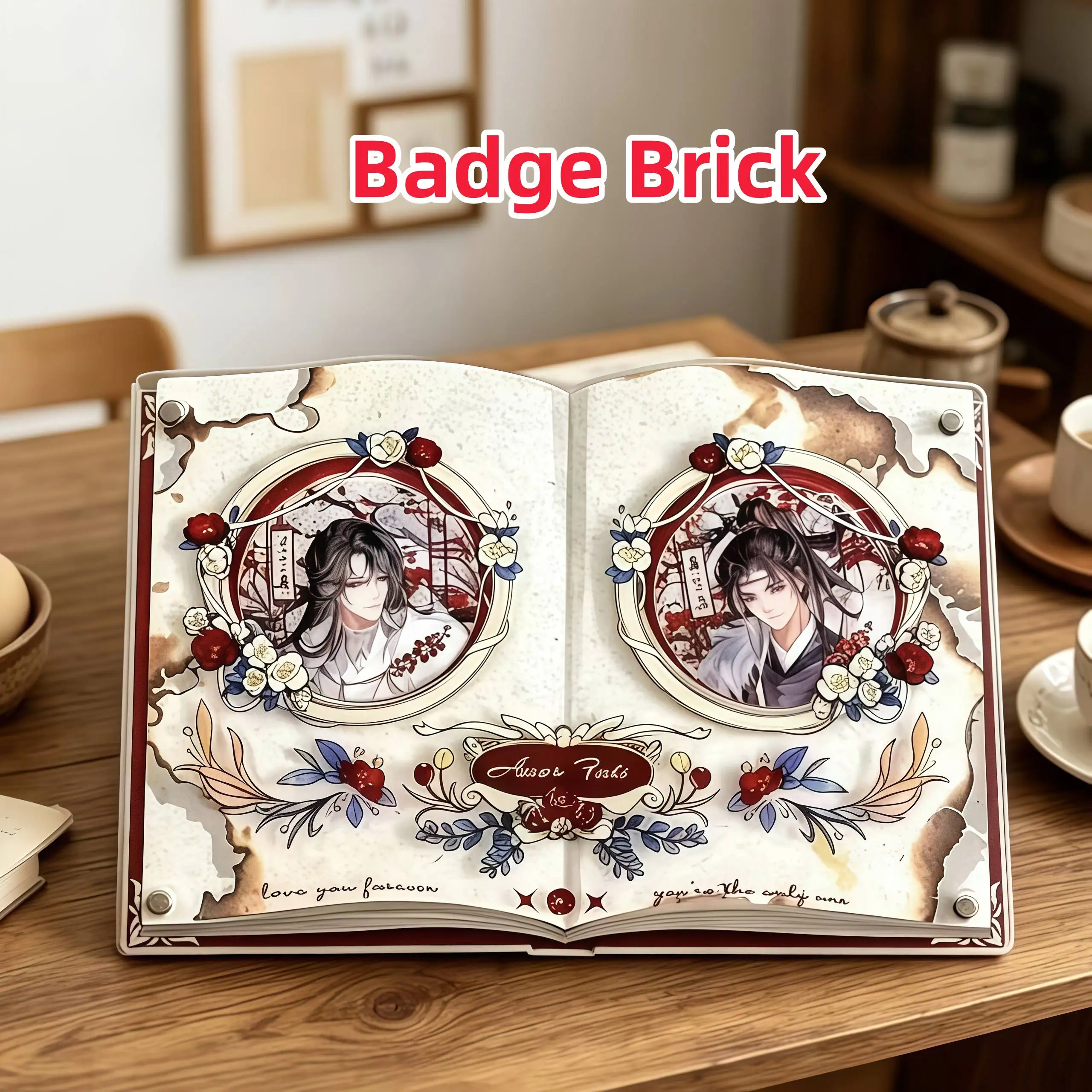 Gorgeous Anime Badge Display Storage Book Colorful Acrylic Decoration Frame Display Stand 58 66 75mm Brooch Badge Holder
