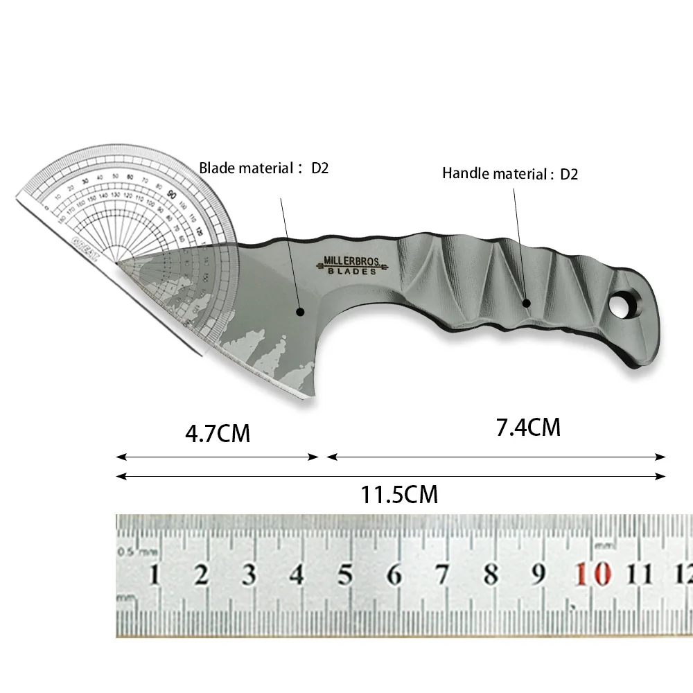 Portable Mini Full Tang Z-Wear Steel Fixed Blade Knife Outdoor Survival Pocket Knives Camping Hand EDC Tool with Cowhide Sheath