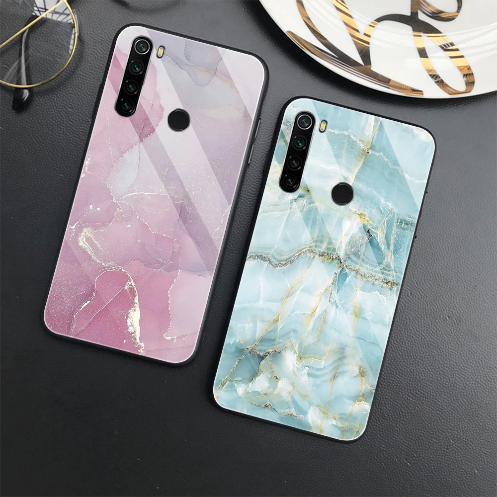 

Marble Phone Case for Xiaomi Redmi Note 10 Pro Max 11 10T 4G 10S 9 9T 8 8T 8A 7 9A 9C Poco X3 Pro NFC M3 Tempered Glass Cover