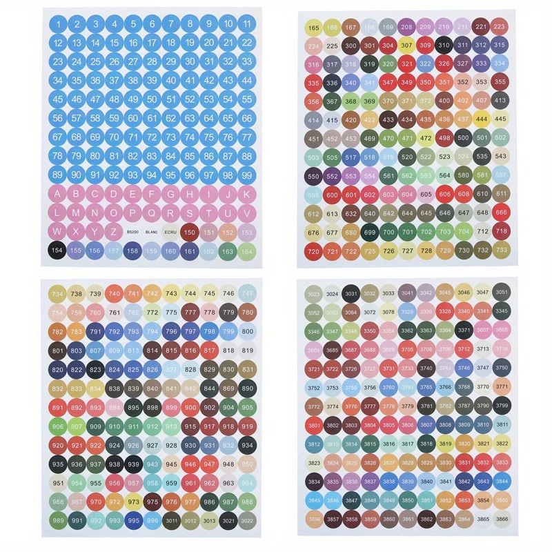 4pcs/set Diamond Painting Tool Color Number Stickers Labels Stickers Storage Box Diamond Moasic Accessories Colorful