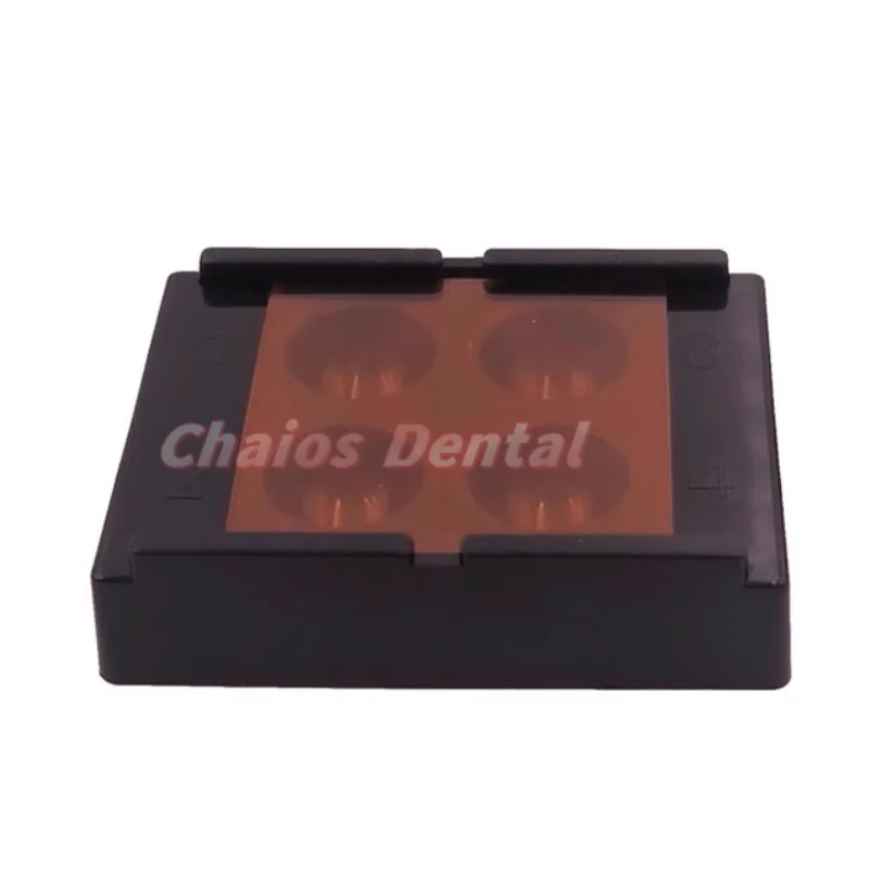 5pcs/10pcs Dental Veneer Storage Box 4 Holes Shading Light Case Dentistry Lab Tooth Denture Retainer Molar Box Protector