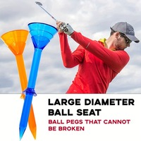 10 PCS Plastic Golf Tees PC Durable Golf Tees With Stability For Friction Side Spin Reduction Yellow Orange Green Blue