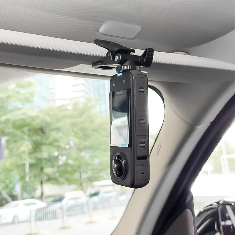 Car Sun Visor Camera Mount With Phone Clip For Cell Phone For  12 11 10 9 8 For X3 One X2 Accessories