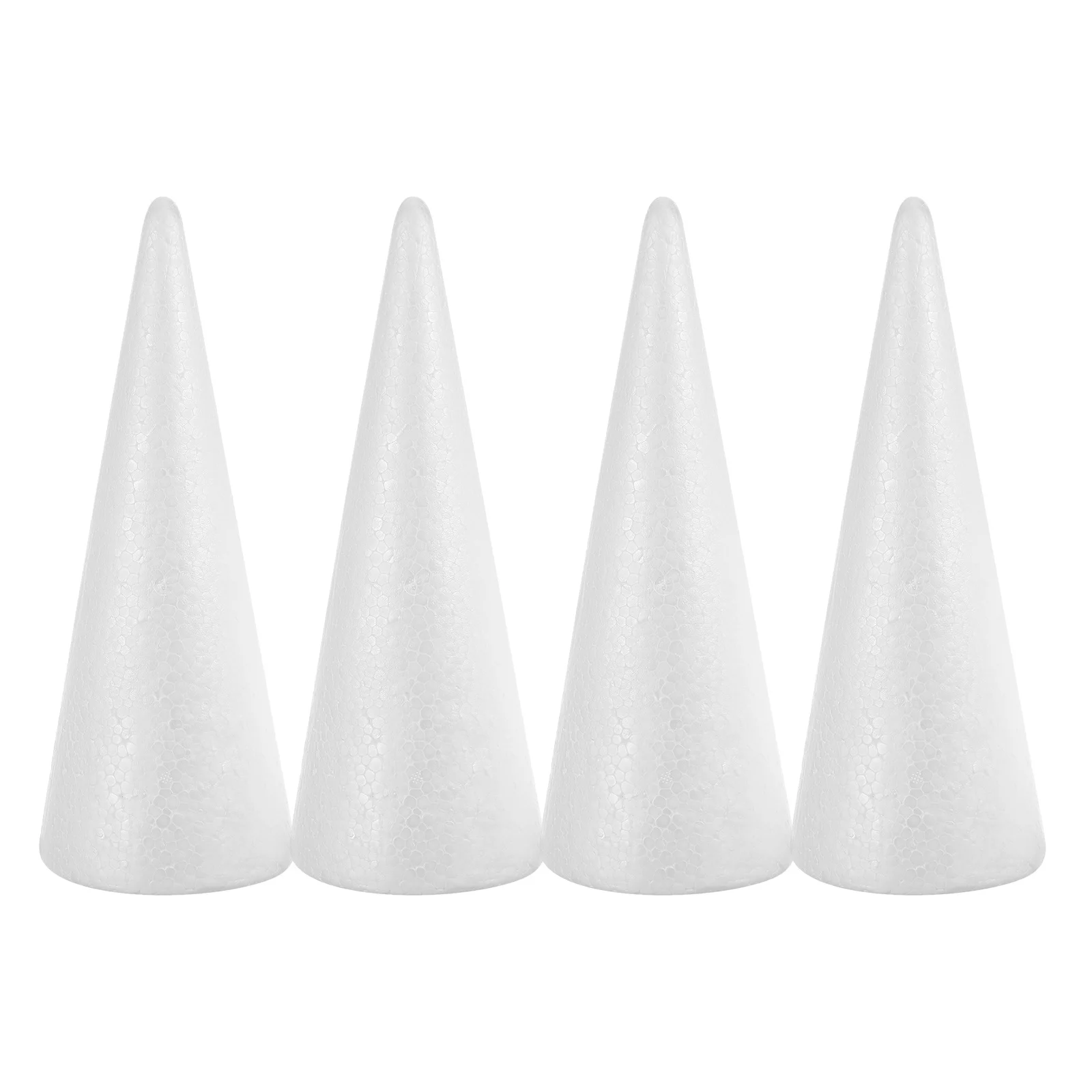 

4Pcs Foam Cone Christmas Tree Shape White Polystyrene for DIY Craft Mini Xmas Tree Holiday Decoration 13.36x4.72in
