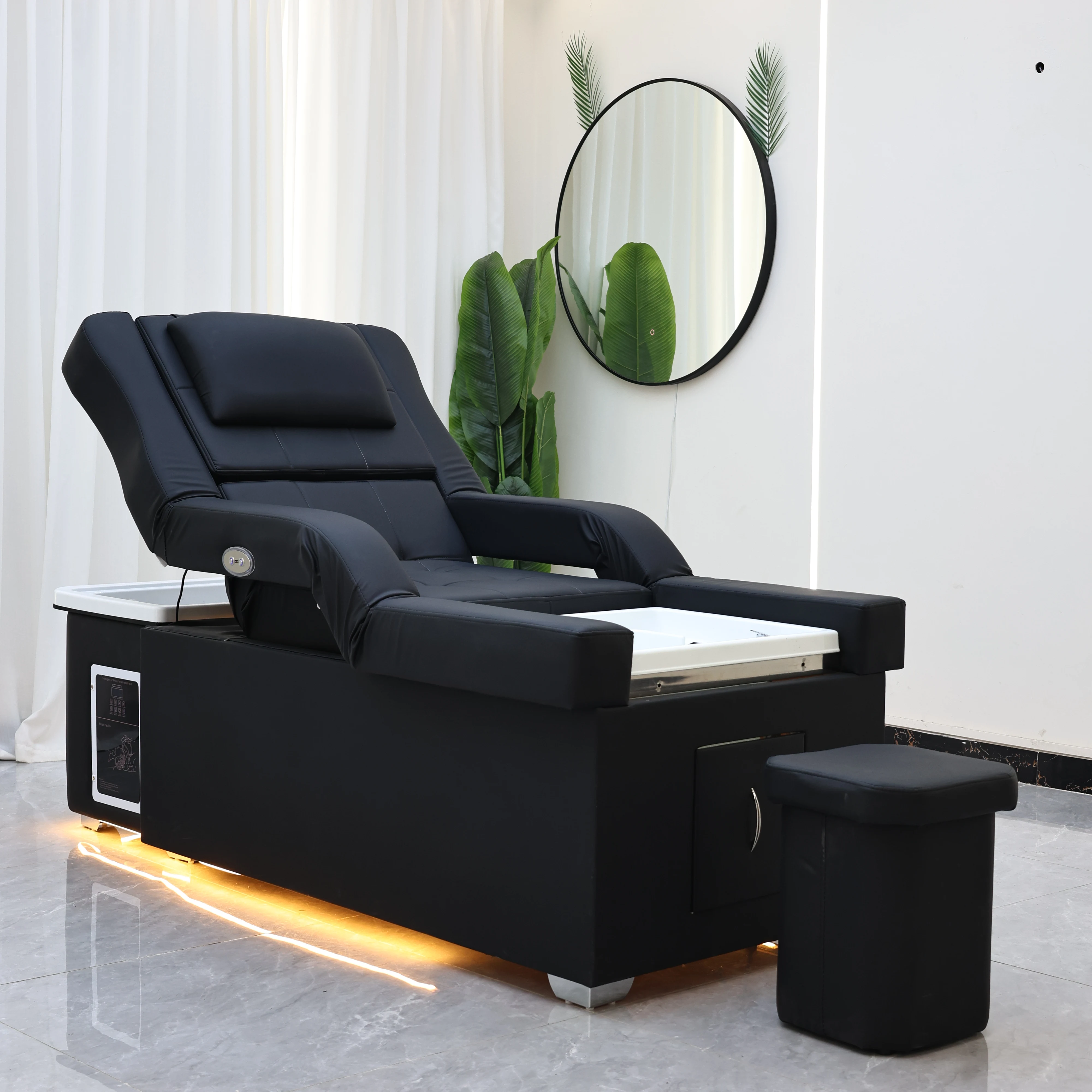 

XinSheng 2025 Electric Lift Type Massage Table Massage Bed Shampoo Beds Head SPA Salon Furniture Hair Washing Basin Foot Bath