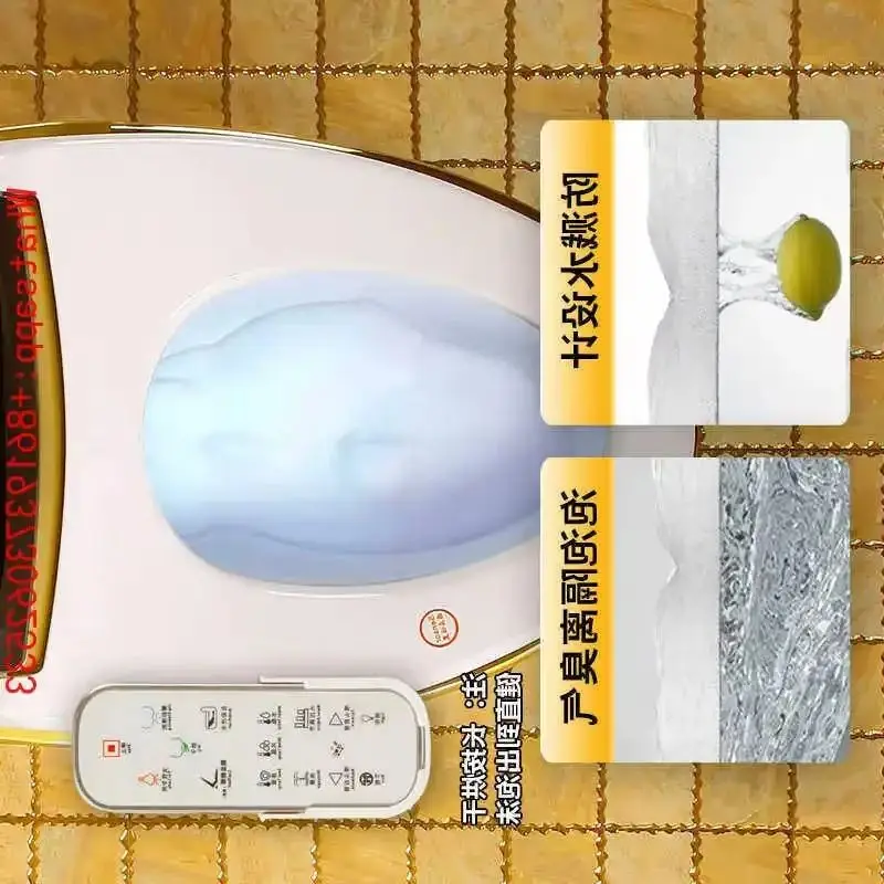 

iopyuiHousehold Egg-shaped Gold Smart Toilet Integrated Toilet Without Water Pressure Voice Automatic Flip Instant Toilet