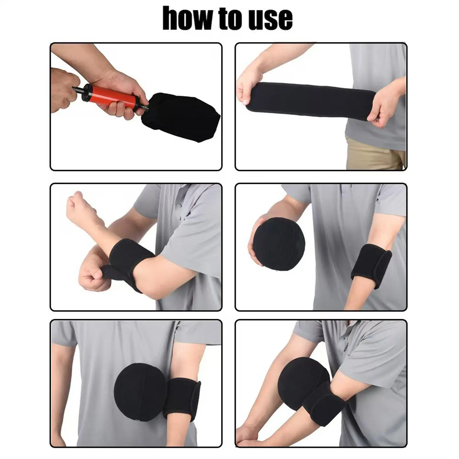 Golf Swing Training Aid Adjustable Hitting Batting Tool With Inflatable Ball Golf Arm Band Training Aid For Batting Indoor
