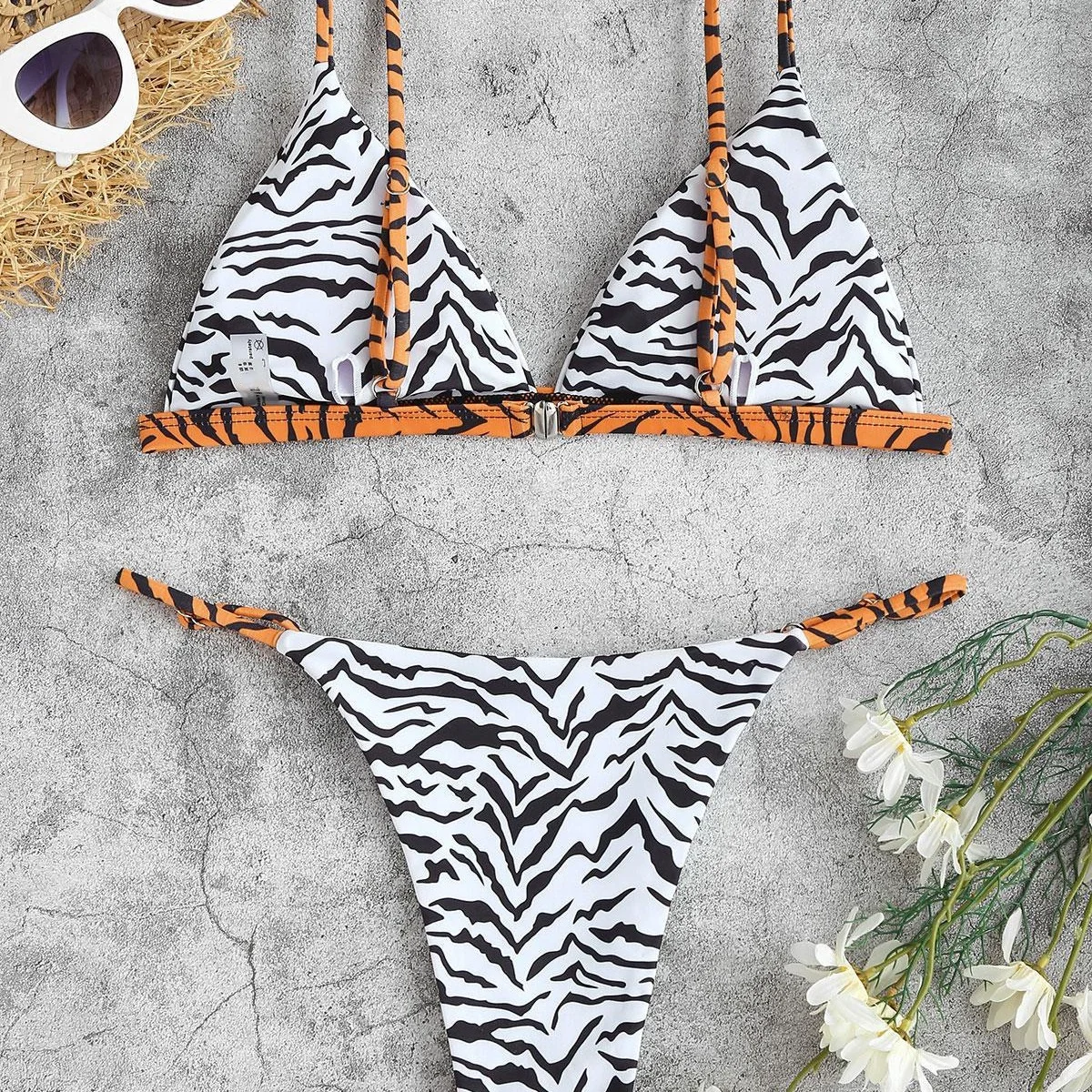 Sexy Micro Bikini 2024 Woman Swimsuit Zebra Print Swimwear Women Thong Bikinis Set Female Bathing Suit Beach Wear Brazil Biquini