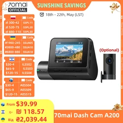 70mai Dashcam A200 Dual-channel opname 1080P HDR 2'' IPS scherm 24 uur parkeerbewaking auto DVR 70mai A200 WIFI APP 130° °   Zichtveld