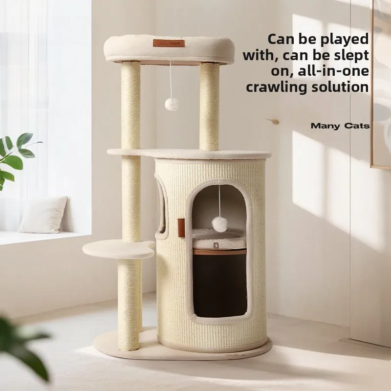 

Когтеточка-комплекс для кошек для небольших помещений: многоуровневая, с домиком и сизалевым ведром