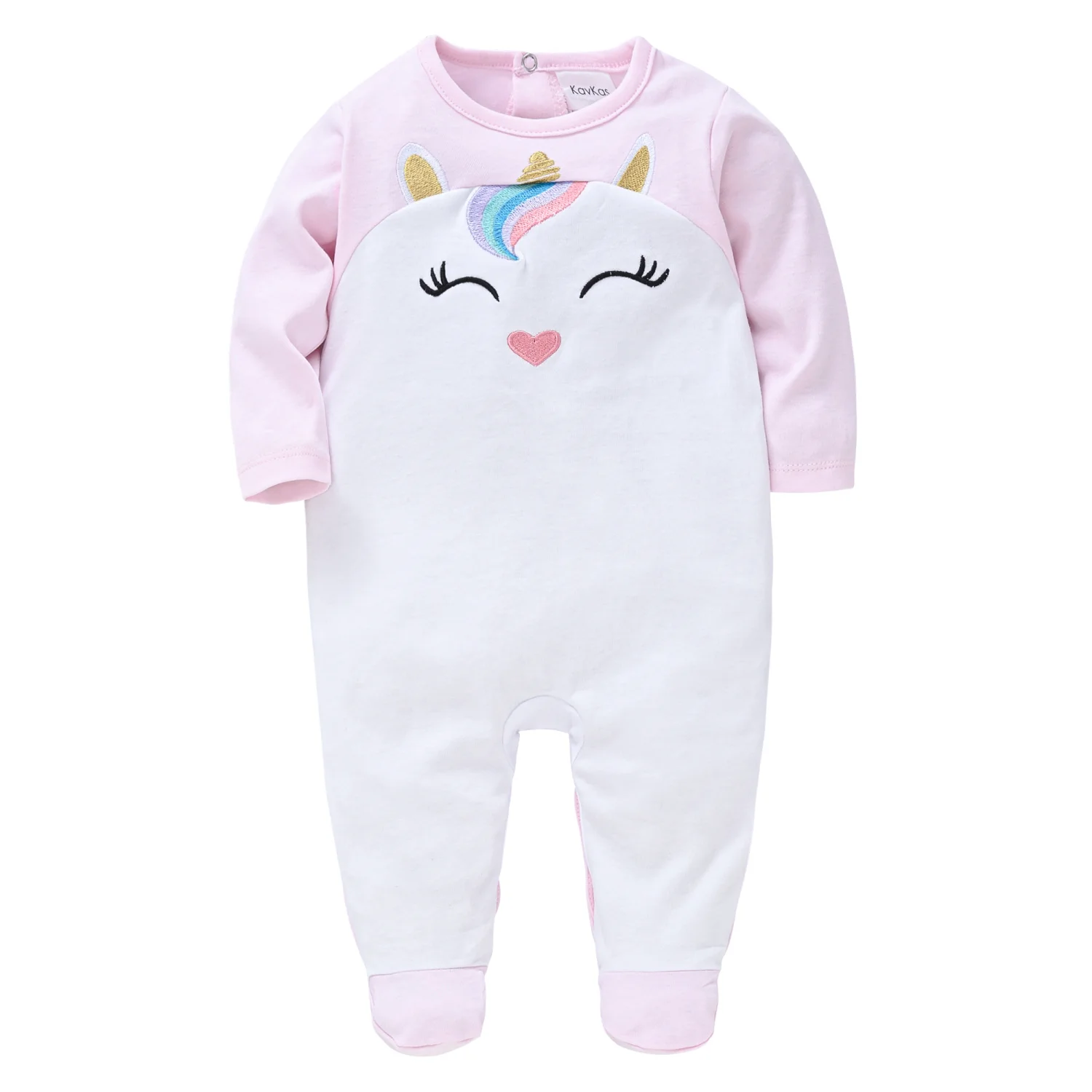 KAVKAS neonate abbigliamento 100% cotone morbido bambini pagliaccetti coniglio rosa tuta neonato pigiama neonate vestiti 0-12 mesi