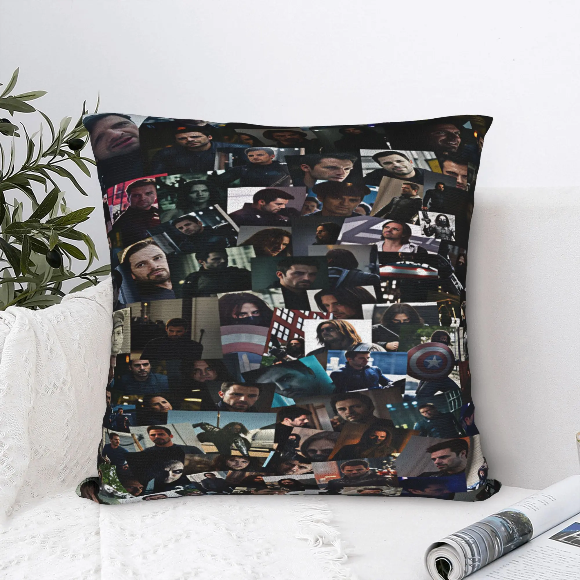 Pillow Case Bucky Barnes Winter Soldier Soft  Pillow Cover For Living Room Bed Chair Vintage Pillowcases