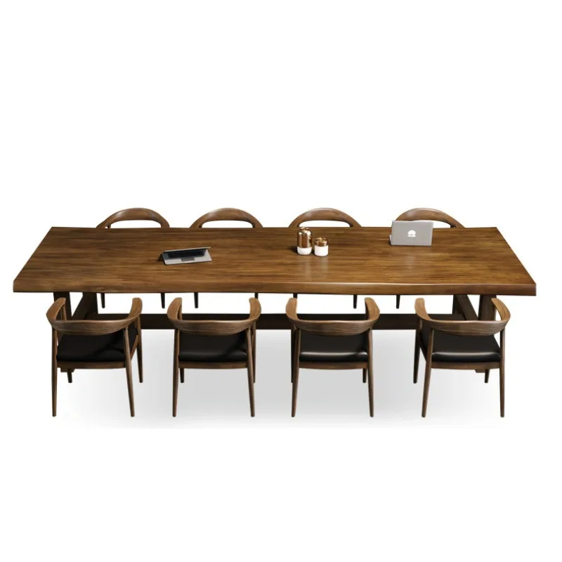 

New Chinese Solid Wood Conference Reception Reading Book Staff Office Desk and Chair