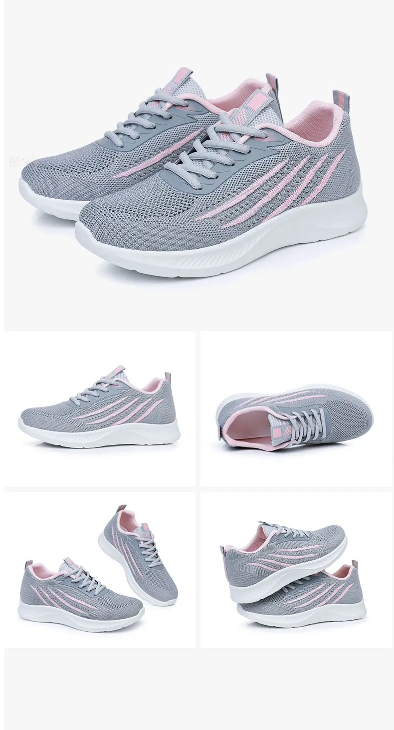 Atmungsaktive Sportschuhe aus Mesh für Damen, leichte und bequeme Sportschuhe mit weicher Sohle, Damen-Schnürschuhe für Freizeitaktivitäten und zum Laufen. – Detail 3