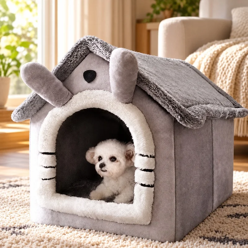 All-Season Soft Cushion Pet Tent for Indoor Dogs and Cats, Washable and Comfortable Bed