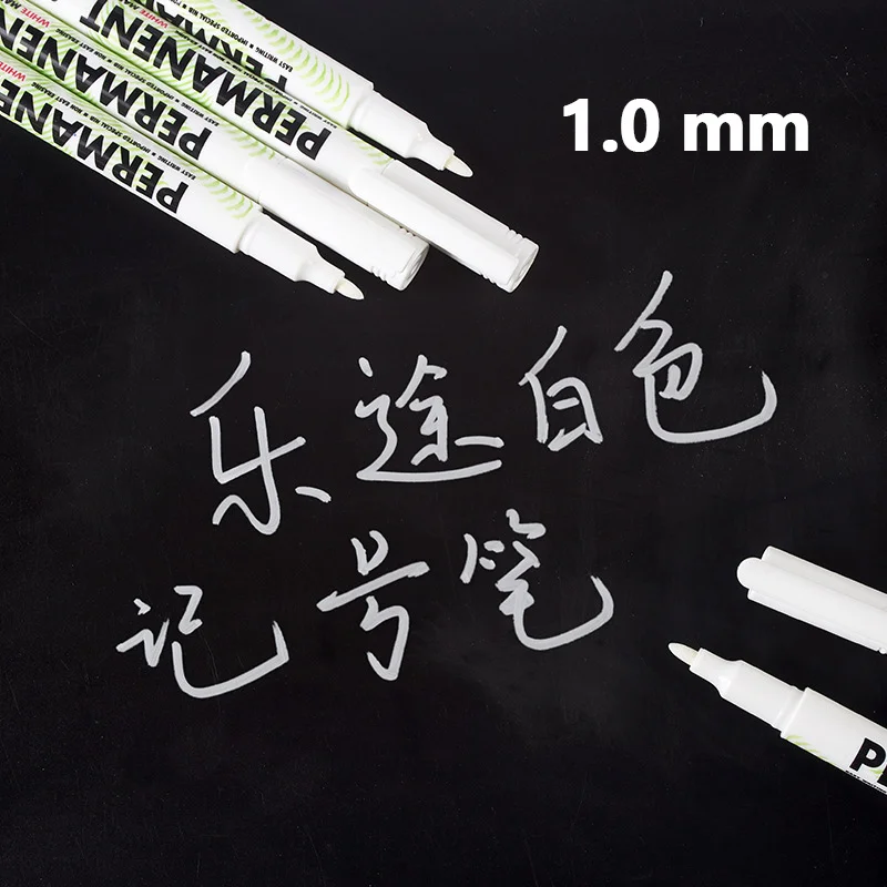 White Marker Pen Tire pen Waterproof White Gel Pen 0.8/1.0/2.0 mm DIY Graffiti Sketching Stationery Wrting School Supplies