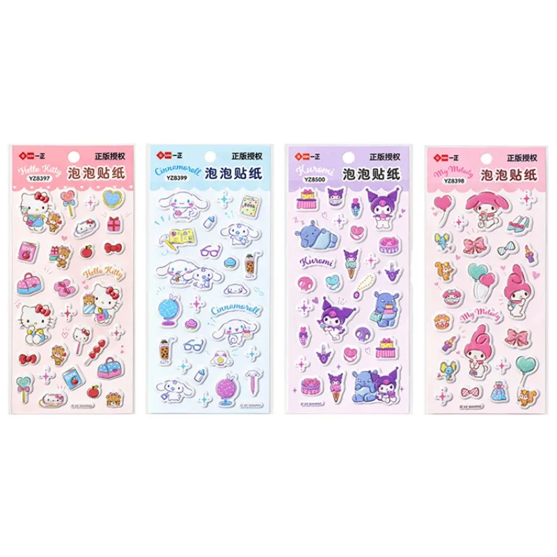 Iigen Yizheng Sanrio Tridimensionale Anime Kawaii Bubble Stickers Hello Kitty Ragazze Studente Ricompensa Adesivo Tazza Scrapbook Decor