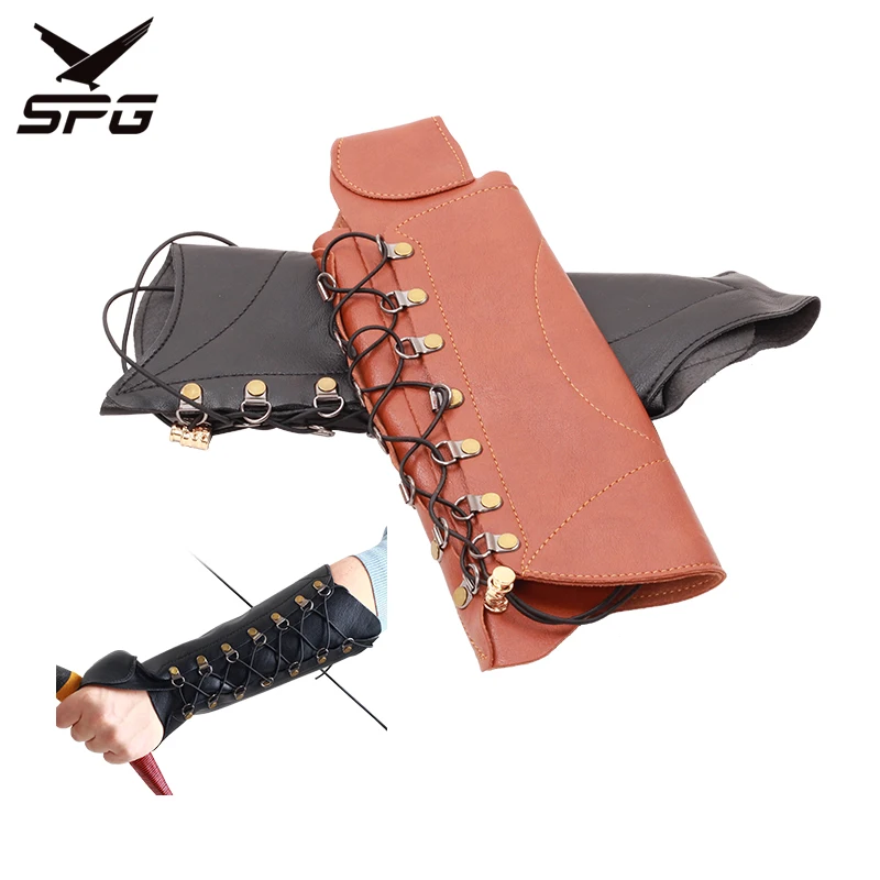 Traditional Arm Guard Self-Adjustable Leather Archery Protective Gear Shooting Hunting Wholesale Hard-wearing Safety Accessories