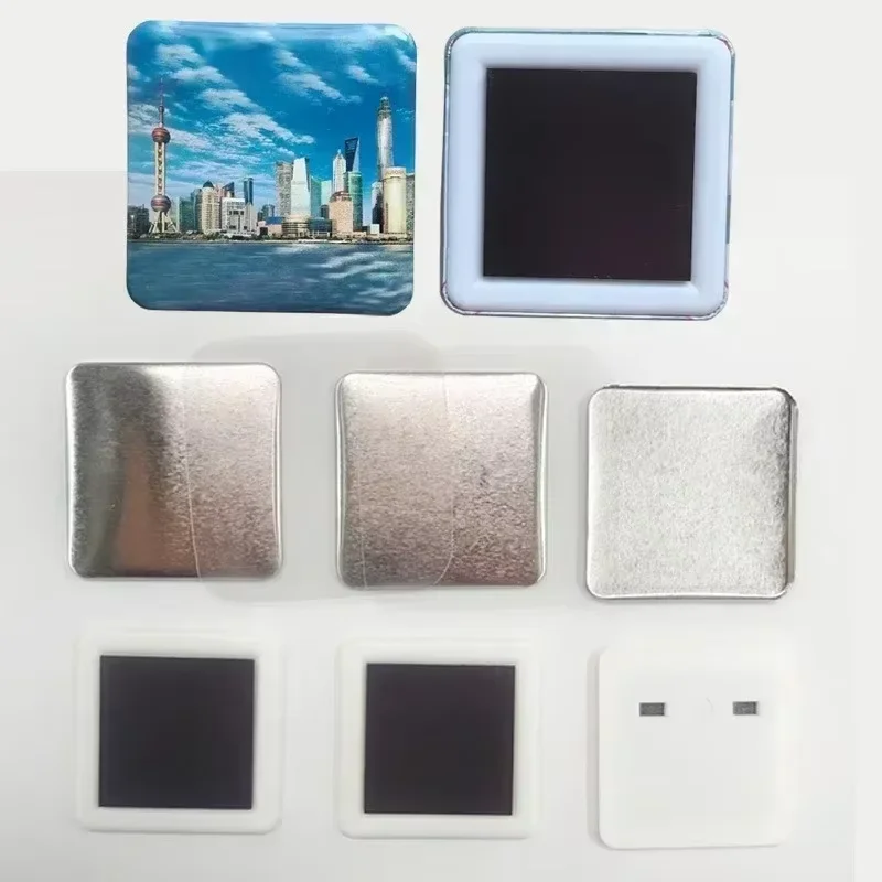 Square Refrigerator Badge Machine 50x50mm Rotating Manual Making Refrigerator Magnets/Badge Pins Suitable As A Gift for Children