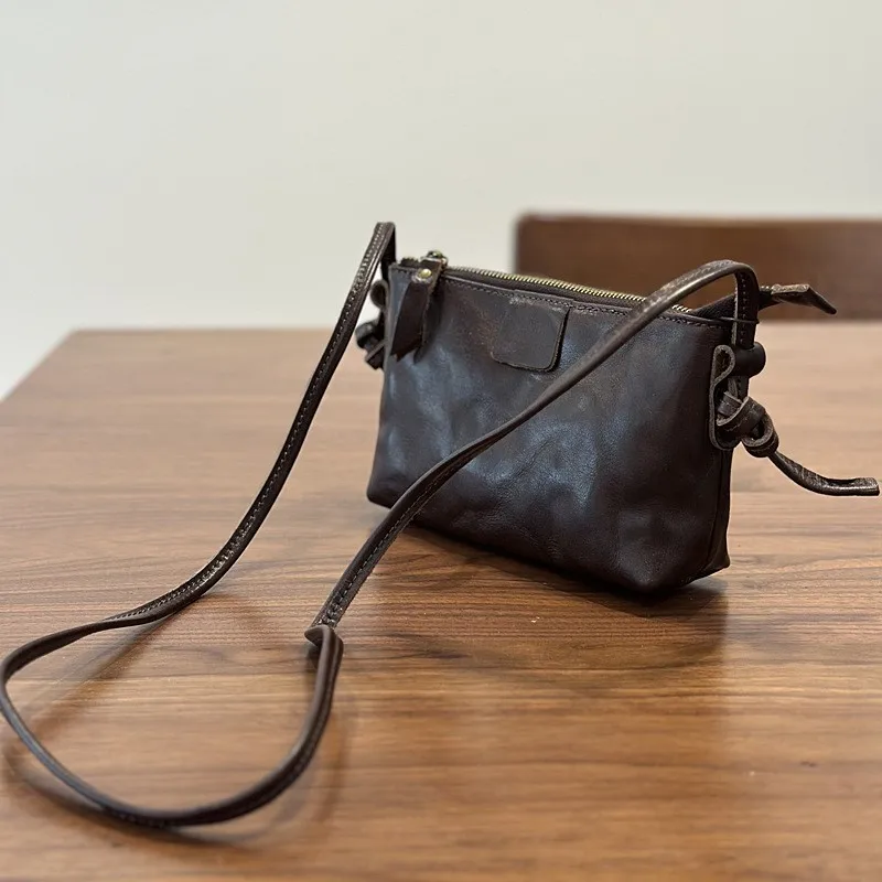 

Johnature 2025 New Textured Shoulder Bag Women's Genuine Leather Retro Versatile Commuter Crossbody Bag Mini Phone Bag