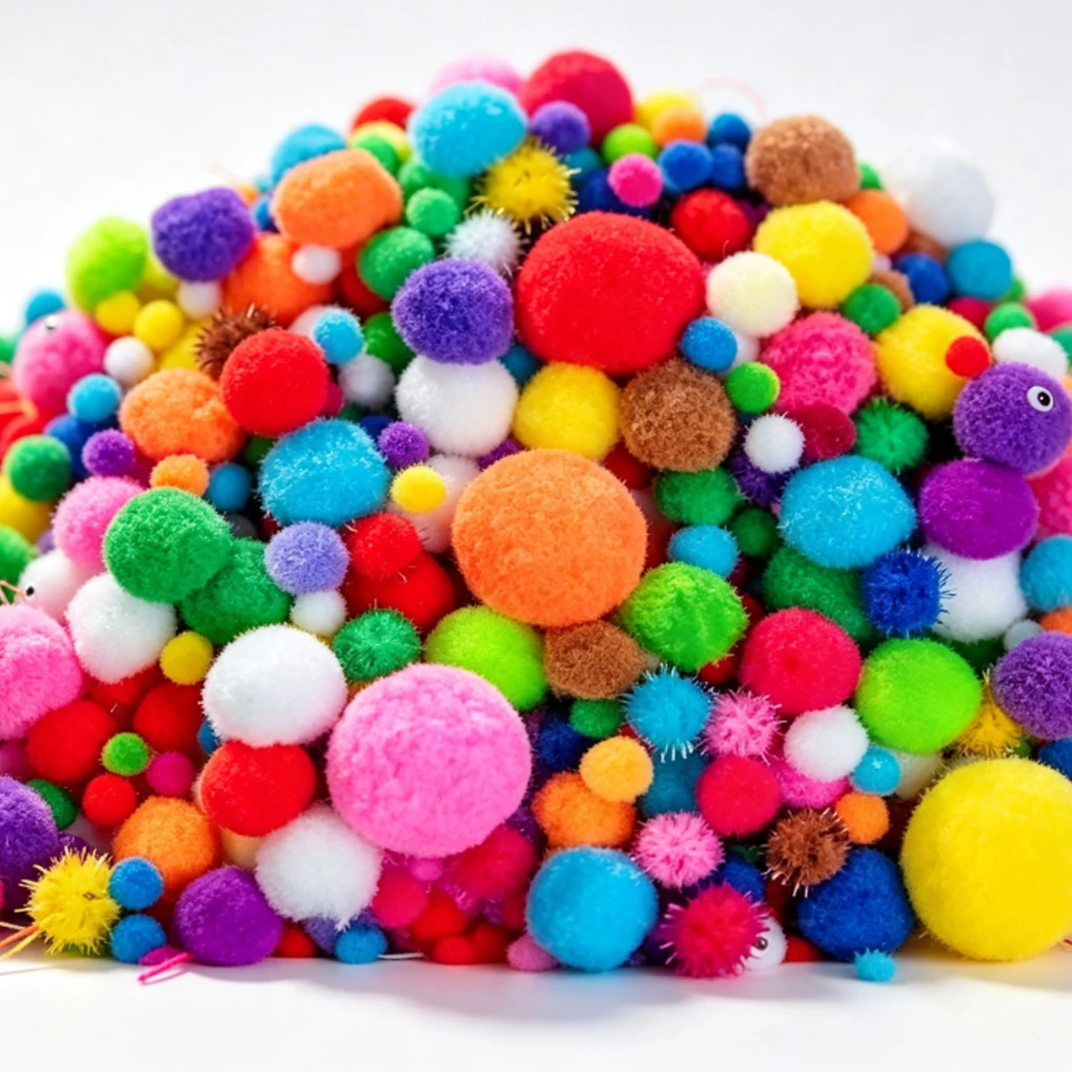 152/252/352Pcs Plush Pom Poms in Various Sizes and Colors, Soft Bubble Balls Ideal for DIY Home Decor, Art Creations ZSY