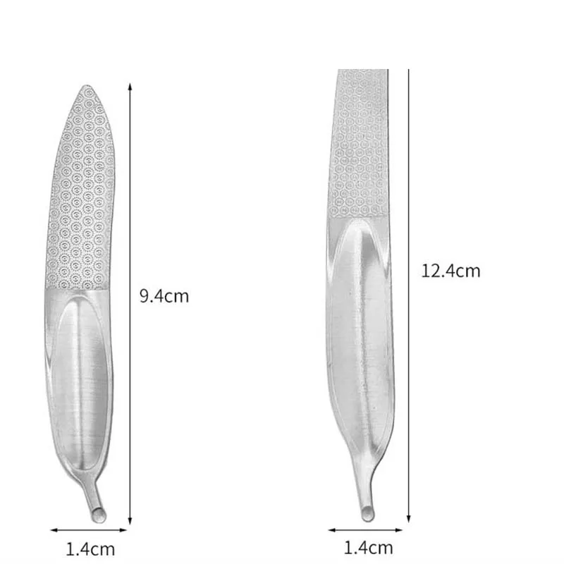 Dubbelzijdige Veervorm Nagelvijlen Roestvrijstalen Manicure Pedicure Verzorging Voor Professionele Vingerteen Nagelverzorging