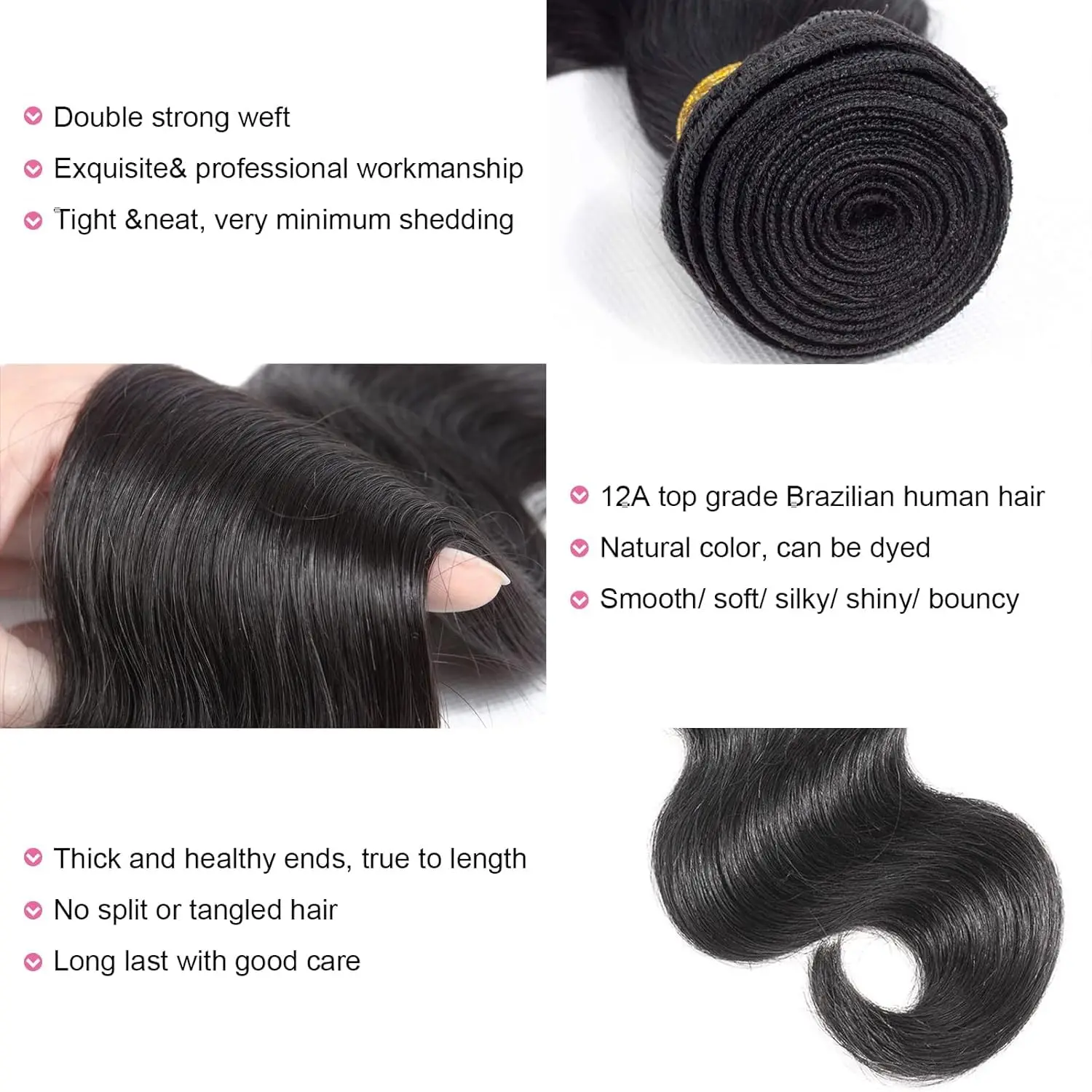 Bundels van echt haar Body Wave-bundels Echt haar 100% onverwerkte Braziliaanse maagdelijke haarbundels Aanbiedingen Echt haar Natuurlijke kleur