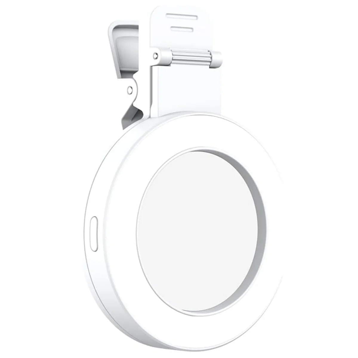 

B74A High Quality 3 Light Modes Selfie Light Clip 180° Rotatable Ring Light LED Phone Light Rechargeable Selfie Mirror White