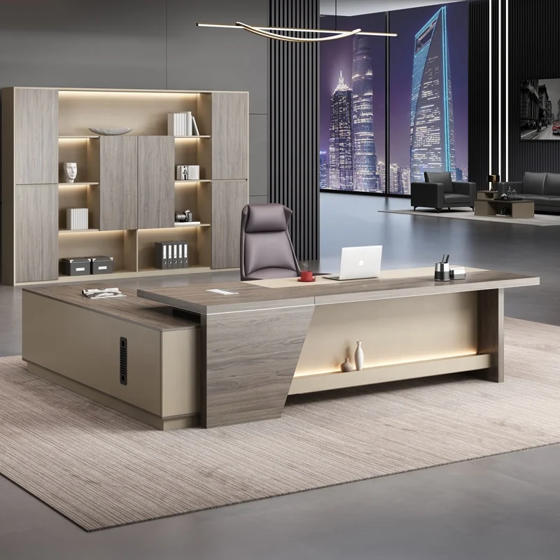 

Luxury Boss Office Desk Modern Furniture Executive L Shape Office Desk