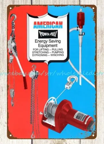 1975 American Gage Mfg Co lifting pulling pumping equipments tools metal tin sig