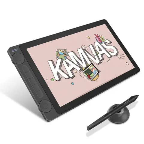 Huion Kamvas 13 Gen 3 Drawing Display 13.3" Art Tablet+Anti-sparkle Canvas Glass, 99% sRGB, PenTech 4.0 16384 Pen Pressure