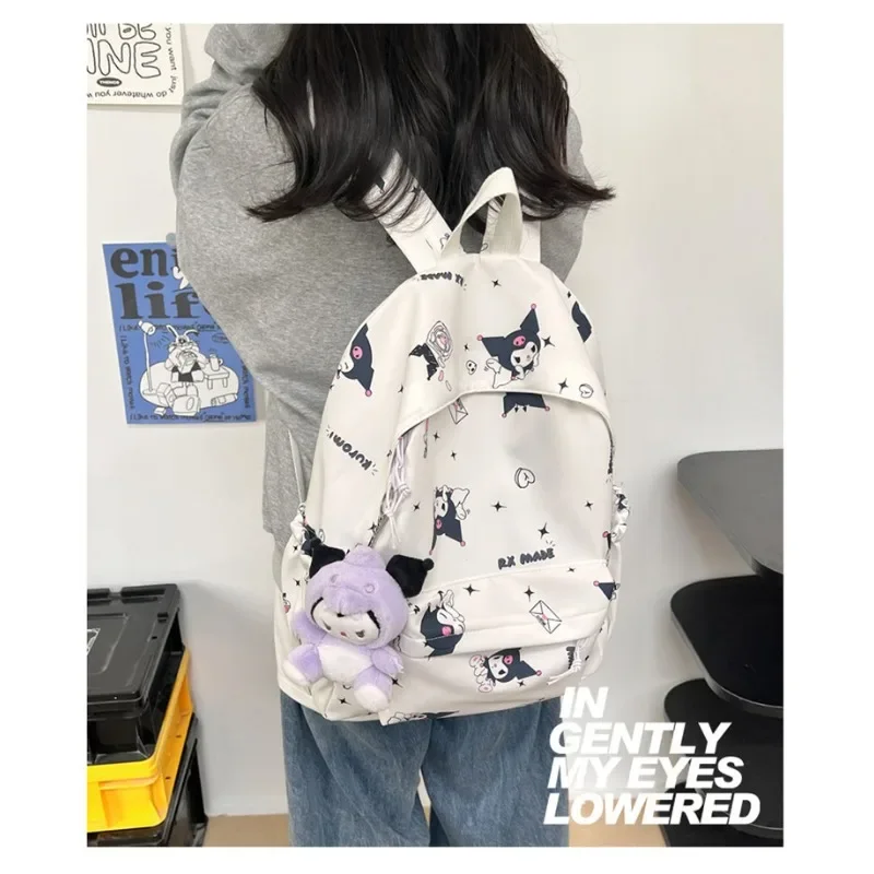 Sanrio Kuromi Cute Cartoon Purple Yellow High Capacity Backpack Stylish Casual School Girl Student Backpack Kawaii Backpack New