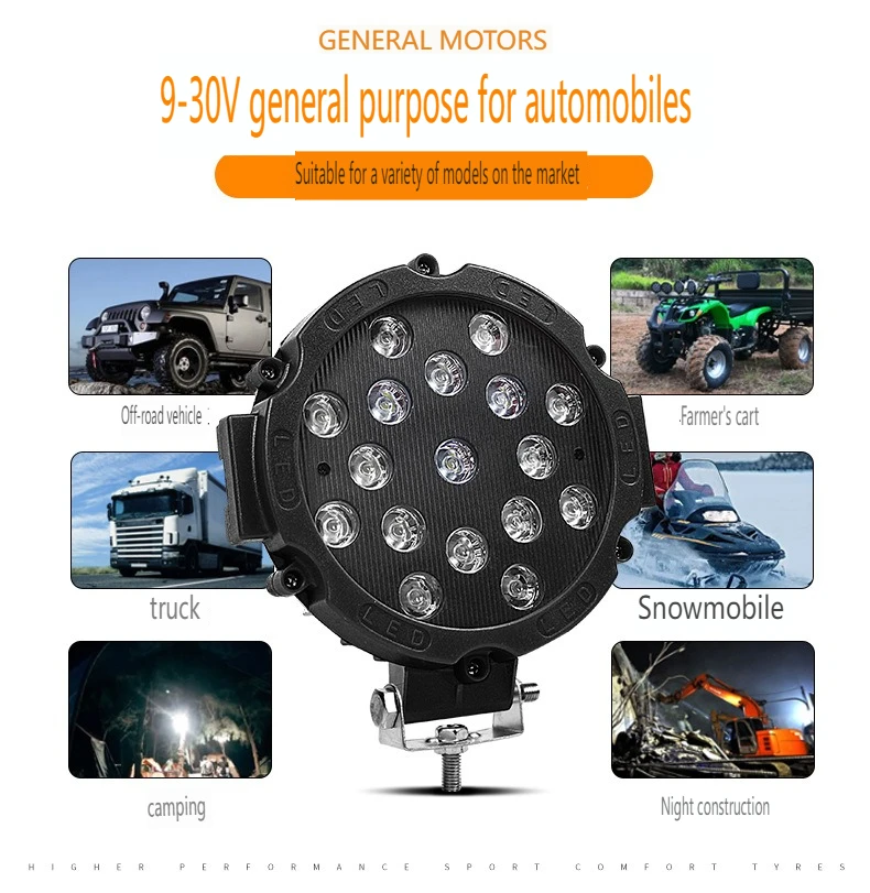 

Durable Black and Red Shell LED Work Light for Heavy-Duty Equipment