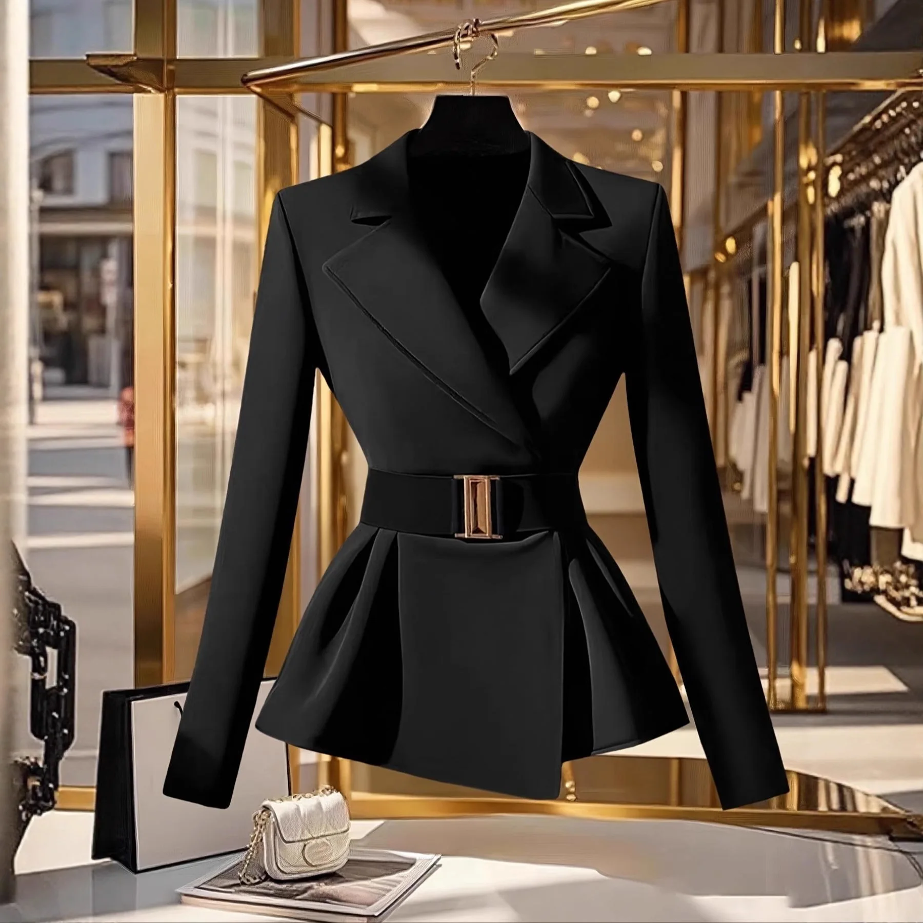 

Ladies Elegant Style Business Casual Black Blazer, Spring Ladies Blazer