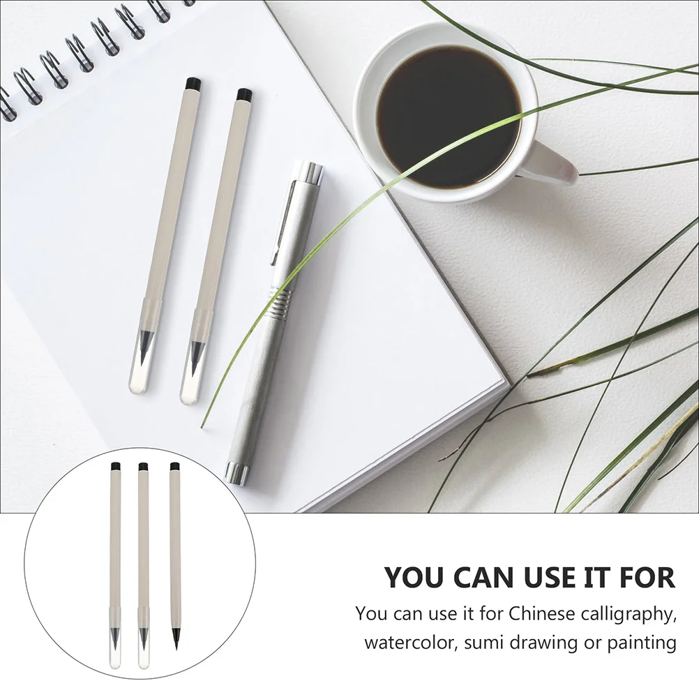 4 قطعة أقلام فرشاة الخط للمبتدئين حبر قابل لإعادة الملء جودة عالية ABS مادة النايلون متعددة الاستخدامات لكتابة رسم Sumi-E