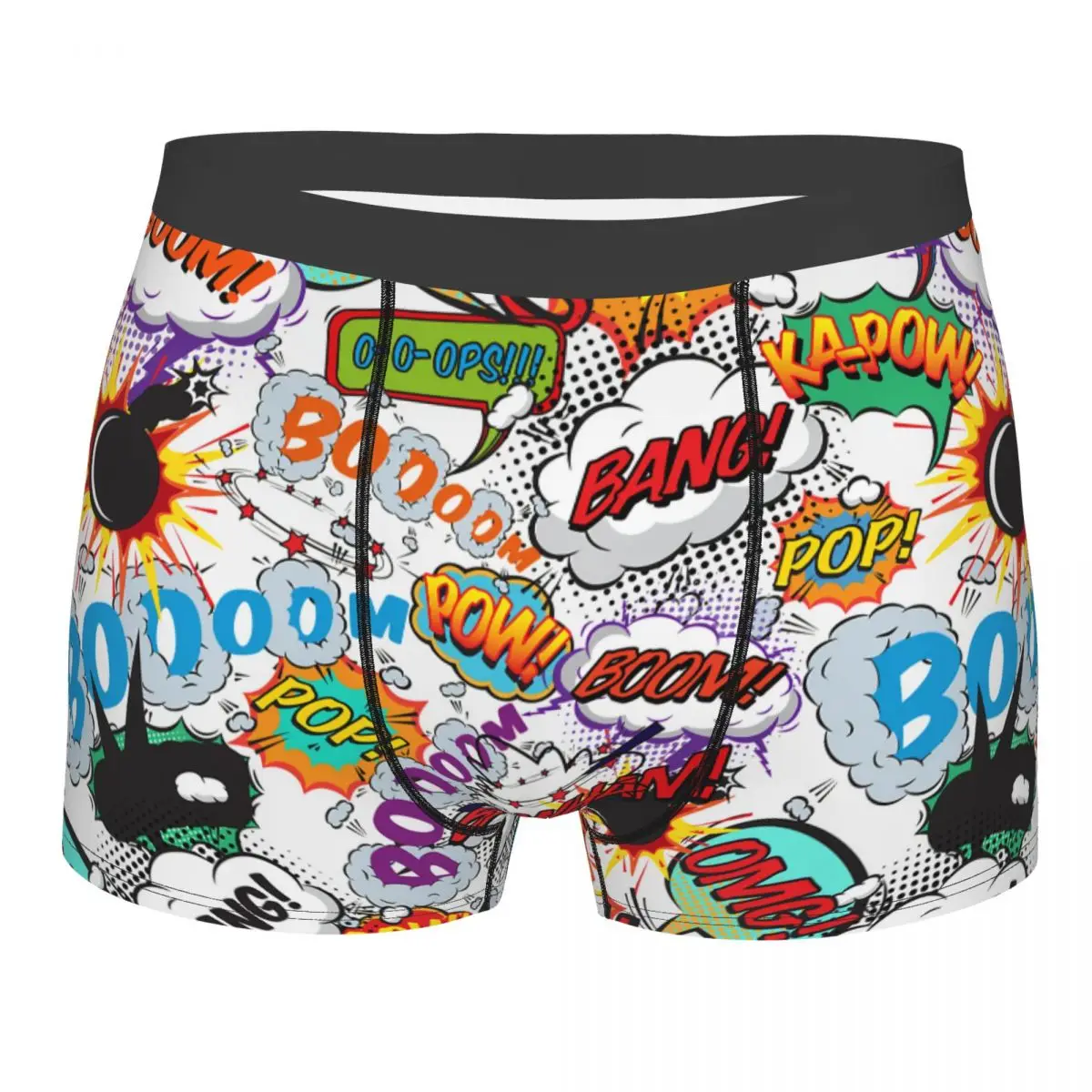 

Новинка на заказ, комиксы, забавные боксеры, шорты, трусы, мужские трусы, эластичные трусы с рисунком граффити, нижнее белье