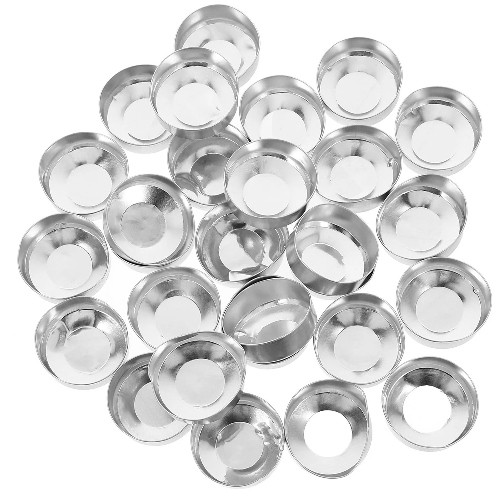 

30pcs Aluminum Cups Empty Tealight Tins Diy Making Supplies Metal Holders For Home Decor Party Dining Table Decor