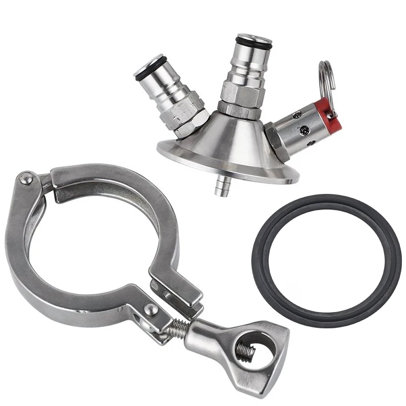 Sankey Keg Ball Lock Tri-Clamp Conversion Kit, 2\'\' Tri-Clover Clamp Connector Commercial Beer Keg Adapter Tapping Head dispenser