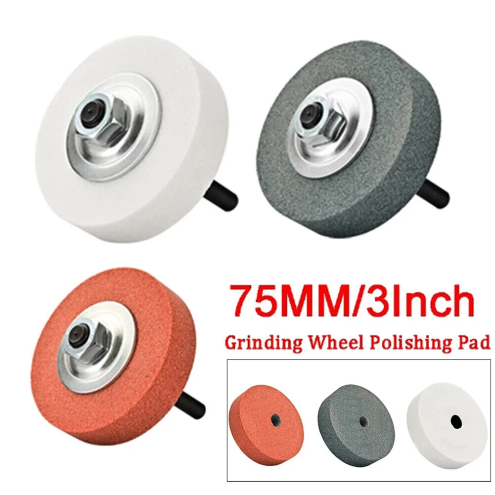 10mm Bore Ceramic Grinding Wheel Set 3 Inch Polishing Stones for Bench Grinder and Hand Drill for Metal Restoration