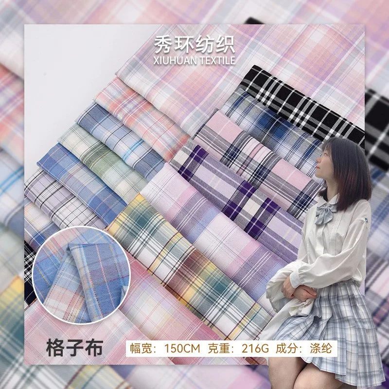 New style of uniform plaid skirt pleated all-polyester woven school bow tie and fabric