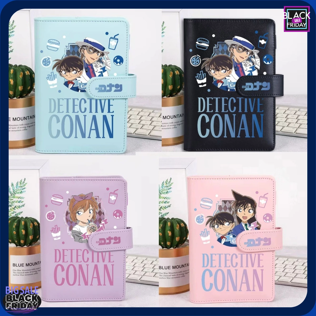 19x12cm Detective Conan Co-Branded Notizbuch Niedliches Tagebuch Notizblock Schülerhandbuch Schreibjournal Schreibwaren Geburtstagsgeschenk für
