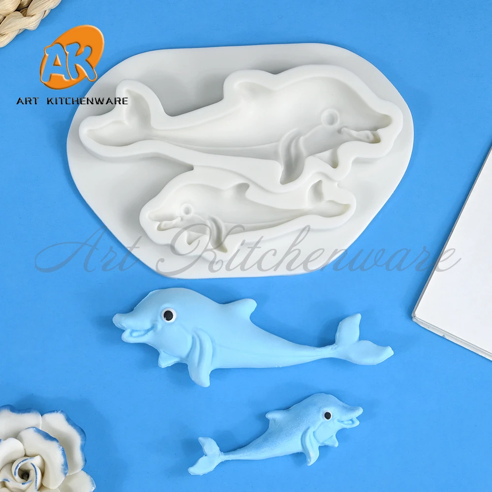 Dolphin Fondant Silicone Mold Shark Cake Molds DIY Cake Decorating Tools Chocolate Gumpaste Moulds Candy Resin Clay Mould