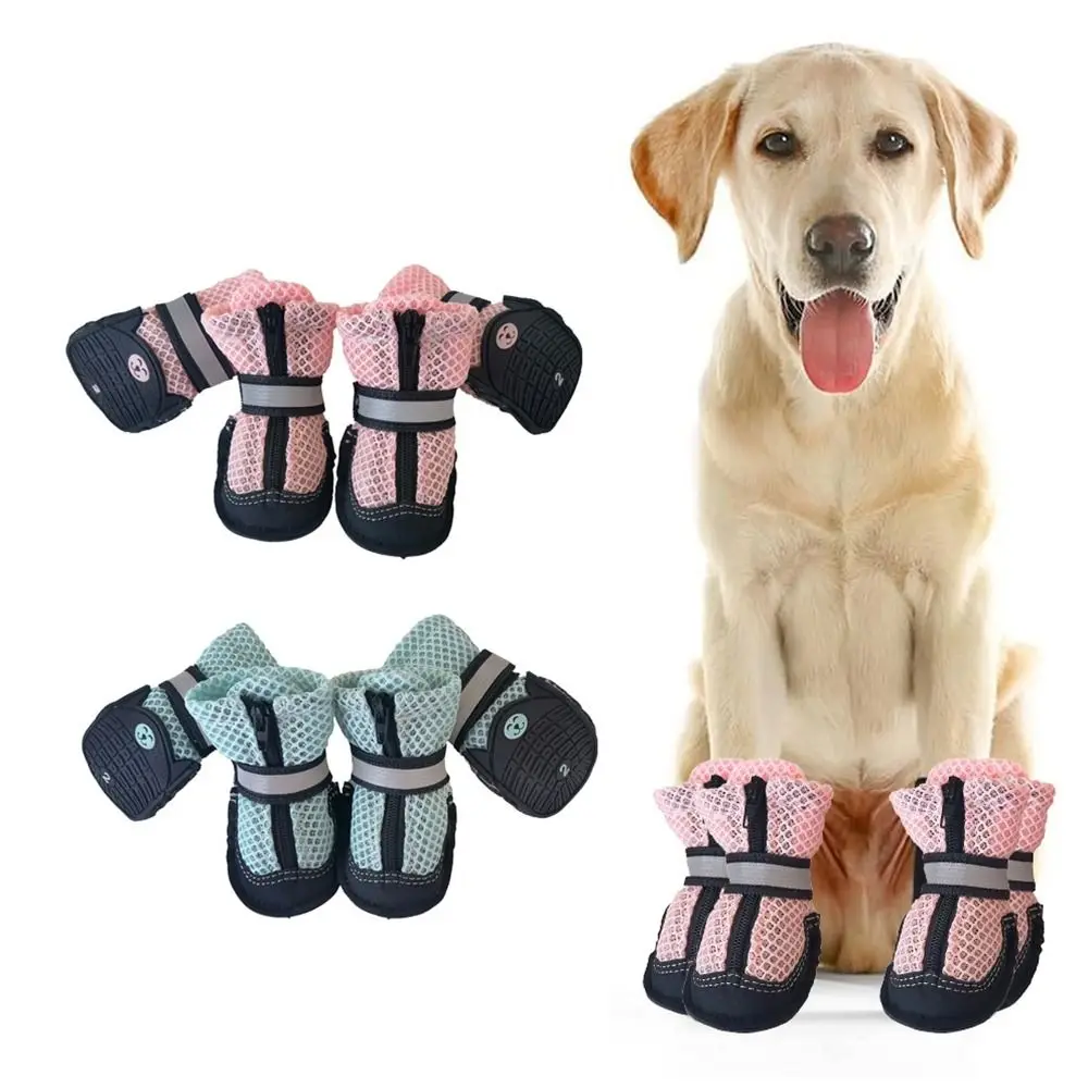 

Pet Supplies Soft Dog Mesh Shoes Comfortable Breathable Mesh Pet Shoe Cover Wear-resistant with Zipper Dog Walking Boots Home