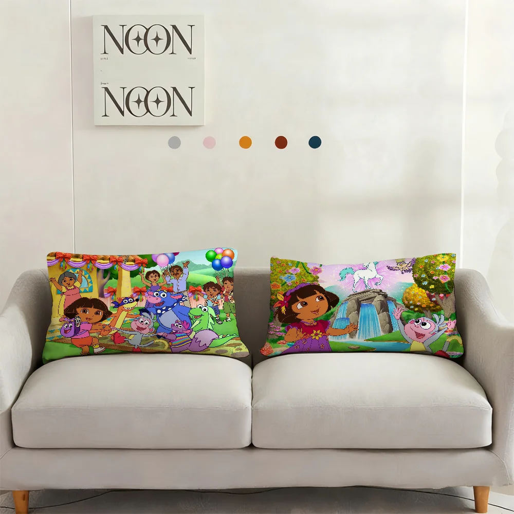 Cartoon D-Dora the E-Explorer Pillow Case Cover Suitable For Sofa Bedroom Car Cushion Chair Back Cushion