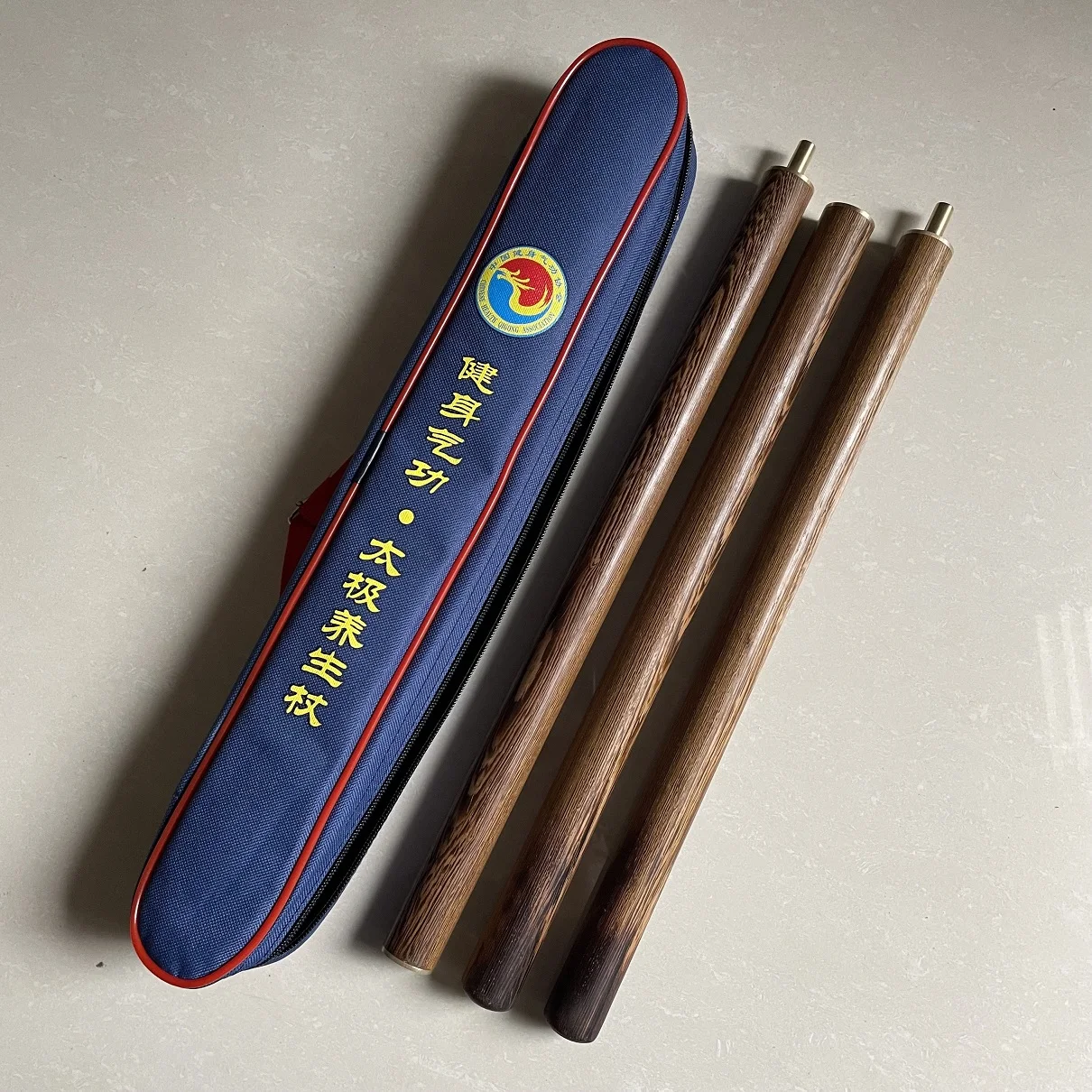 High quality Rosewood/bamboo/Wenge Tai Chi sticks 1.2M 3 segments China Health Qigong Association Taiji yang sheng zhang