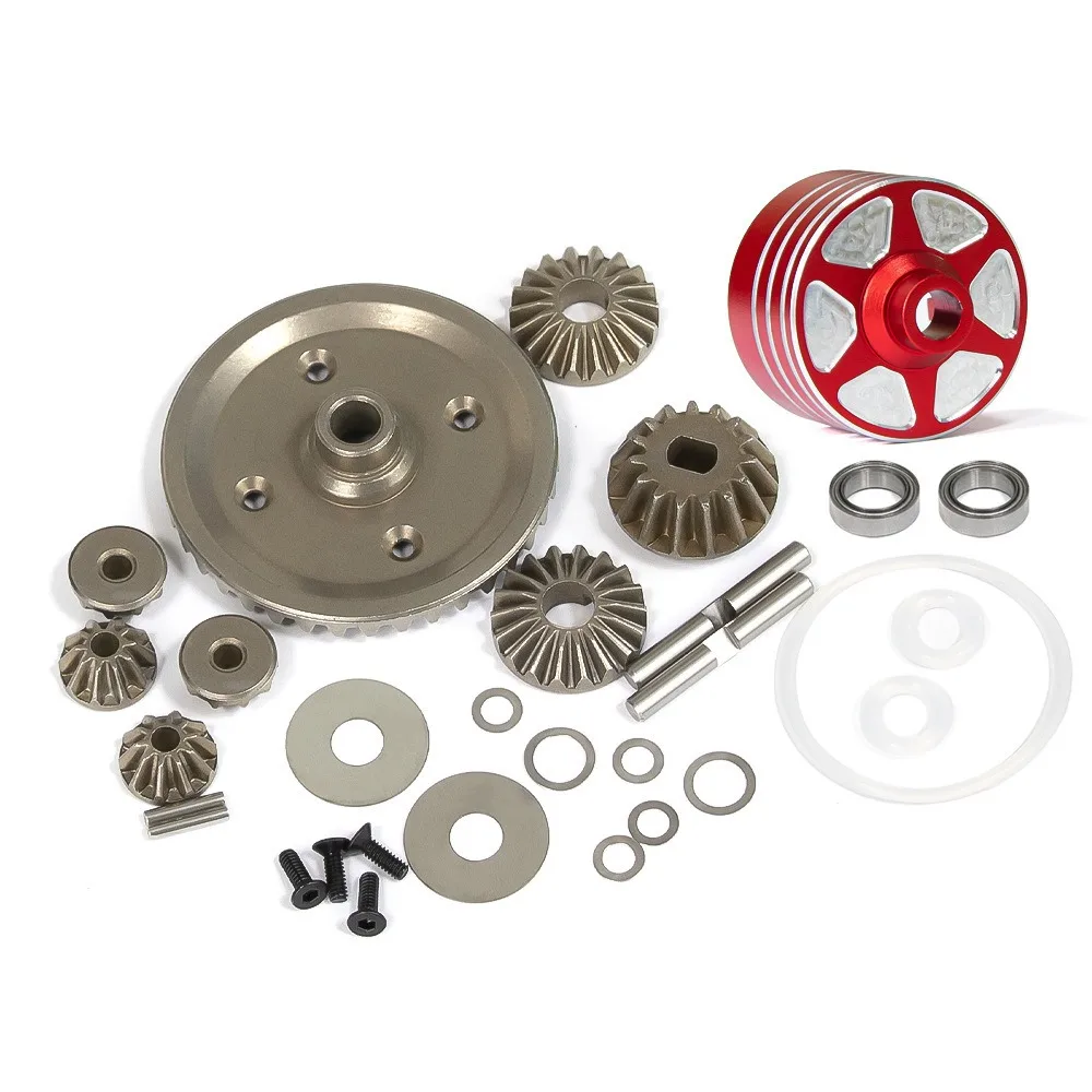 Caixa diferencial de metal e conjunto de engrenagens 22049 39t para tamiya XV-02/MB-01/XM-011/10 rc carro atualização peças acessórios