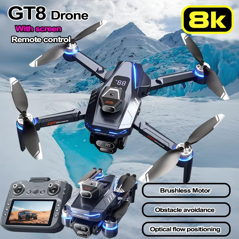 

Новый Оригинальный Дрон GT8 2026 года, Профессиональный, с Двойной HD-камерой 4K/8K, Бесщеточный Мотор, 5G WIFI FPV, Складной Радиоуправляемый Квадрокоптер-Вертолет
